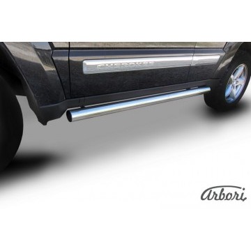 Защита порогов d76 труба Arbori нерж. сталь для Jeep CHEROKEE KK 2007-2012