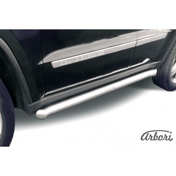 Защита порогов d57 с гибами Arbori нерж. сталь для JEEP Grand Cherokee 2011-2013