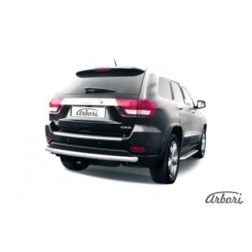 Защита заднего бампера d57 длинная Arbori нерж. сталь для JEEP Grand Cherokee 2011-2013