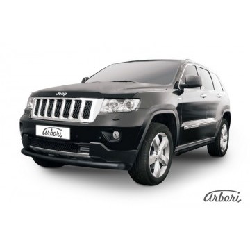 Защита переднего бампера d76 радиусная  Arbori черн. для JEEP Grand Cherokee 2011-2013