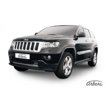 Защита переднего бампера d57 радиусная  Arbori черн. для JEEP Grand Cherokee 2011-2013