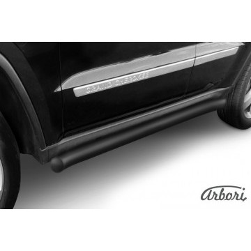 Защита порогов d76 с гибами Arbori черн. для JEEP Grand Cherokee 2011-2013